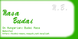 masa budai business card